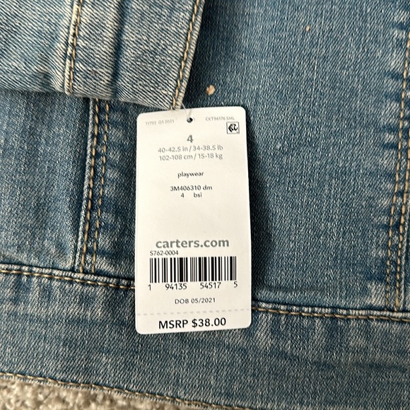 Carters Toddler Denim/jean Jacket - Picture 3 of 3